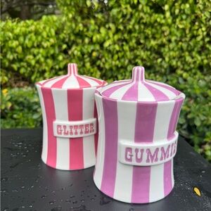 Jonathan Adler Striped Ceramic Candy Jars